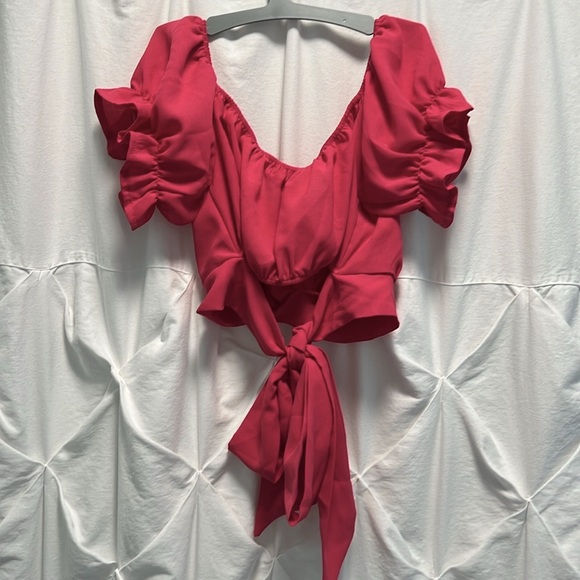 SHEIN NWT Hot Pink Blouse S 4 - Picture 2 of 3